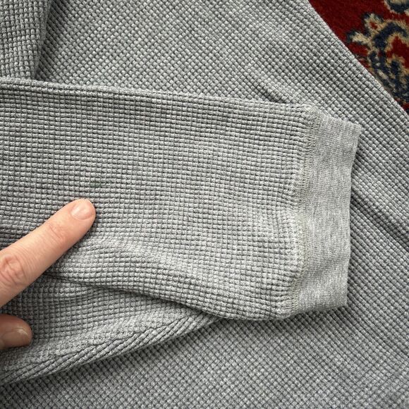 Vtg 90s The Disney Tigger Waffle Knit Henley Shirt Large Long Sleeve Gray - Picture 7 of 8